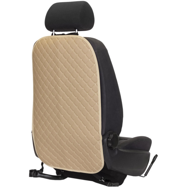 EVAtech ECO Kindersitz Rückenlehnen-Schutz 75x46 cm - beige / beigefarbene Kanten / beigefarbene Nähte