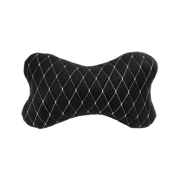 EVAtech Auto-Nackenkissen 27x16 cm - schwarz / weiße Nähte