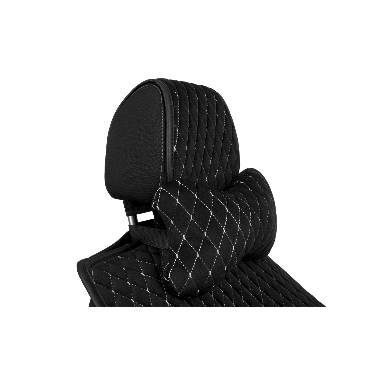 EVAtech Auto-Nackenkissen 27x16 cm - schwarz / weiße Nähte EVAtech Auto-Nackenkissen 27x16 cm - schwarz / weiße Nähte