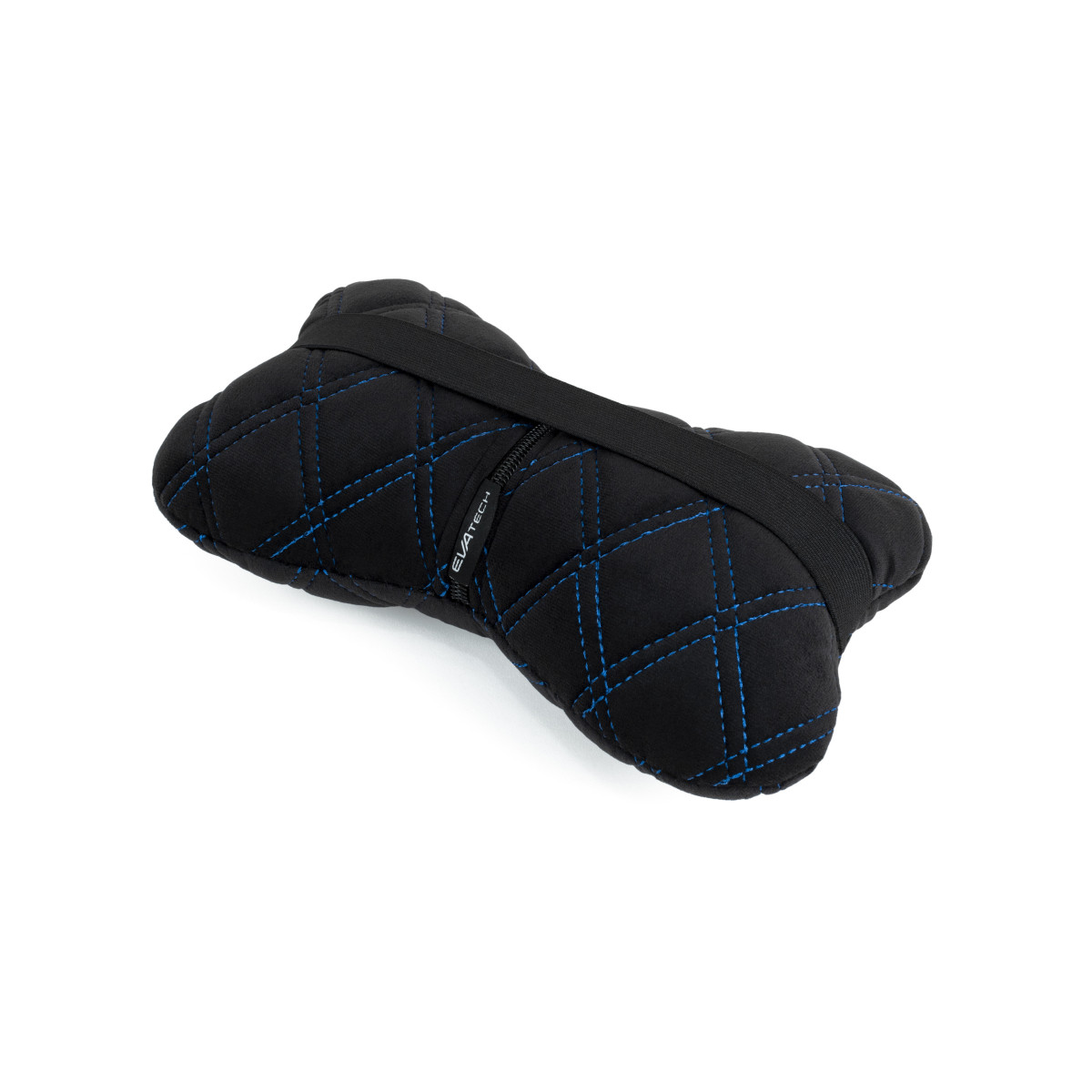 EVAtech Auto-Nackenkissen 27x16 cm - schwarz / blaue Nähte EVAtech Auto-Nackenkissen 27x16 cm - schwarz / blaue Nähte