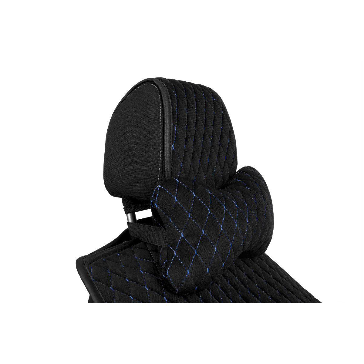EVAtech Auto-Nackenkissen 27x16 cm - schwarz / blaue Nähte EVAtech Auto-Nackenkissen 27x16 cm - schwarz / blaue Nähte