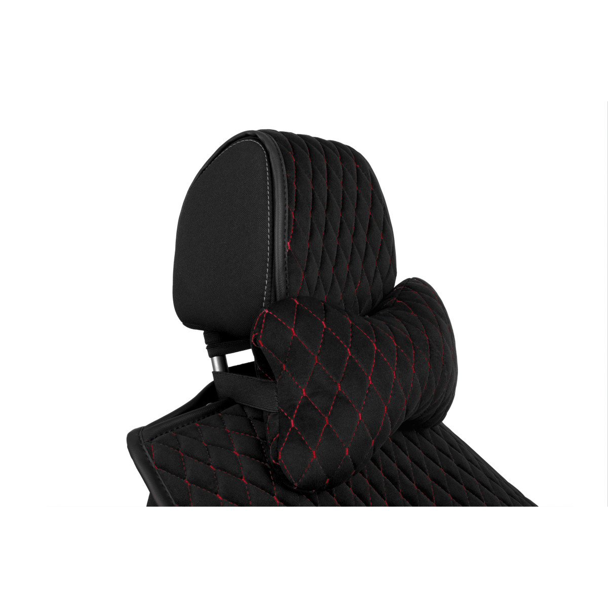 EVAtech Auto-Nackenkissen 27x16 cm - schwarz / rote Nähte EVAtech Auto-Nackenkissen 27x16 cm - schwarz / rote Nähte