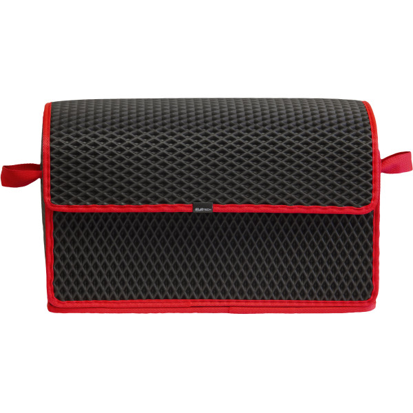 EVAtech Kofferraum-Organizer 30x49x25 cm - schwarz / rote Kanten