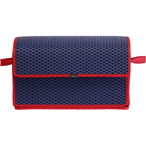 EVAtech Kofferraum-Organizer 30x49x25 cm - blau / rote Kanten