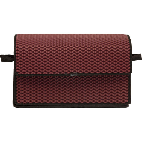 EVAtech Kofferraum-Organizer 30x49x25 cm - bordeaux / kirschrote Nähte