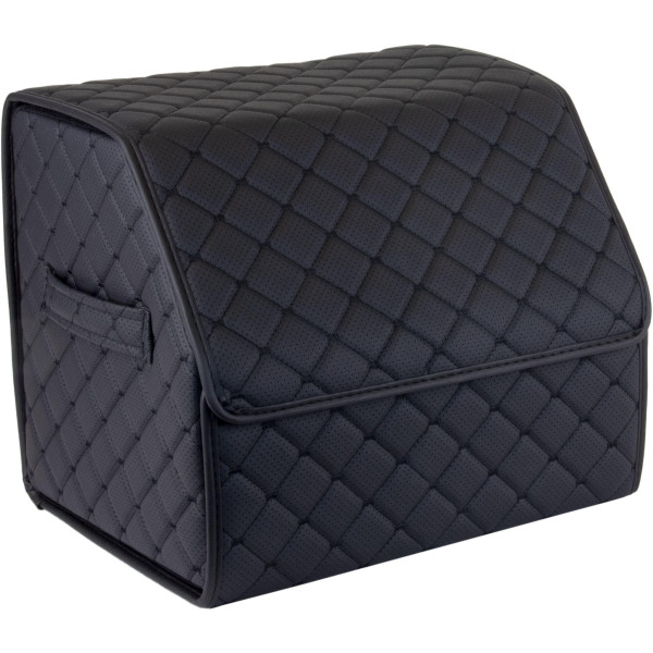 EVAtech Kofferraum-Organizer ECO S 30x30x35 cm - schwarz / schwarze Kanten / schwarze Nähte / schwarzes Innenleben