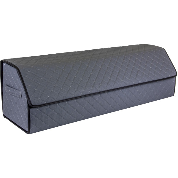 EVAtech Kofferraum-Organizer ECO XXL 30x30x100 cm - grau / schwarze Kanten / graue Nähte / schwarzes Innenleben