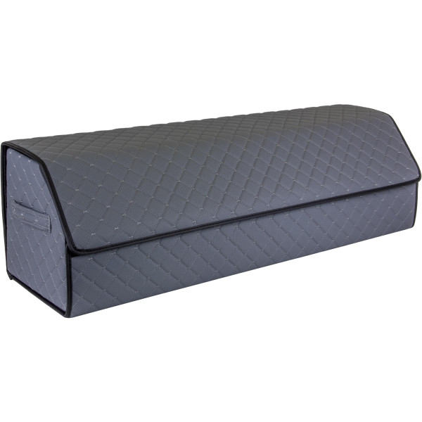 EVAtech Kofferraum-Organizer ECO XXL 30x30x100 cm - grau / schwarze Kanten / graue Nähte / rotes Innenleben