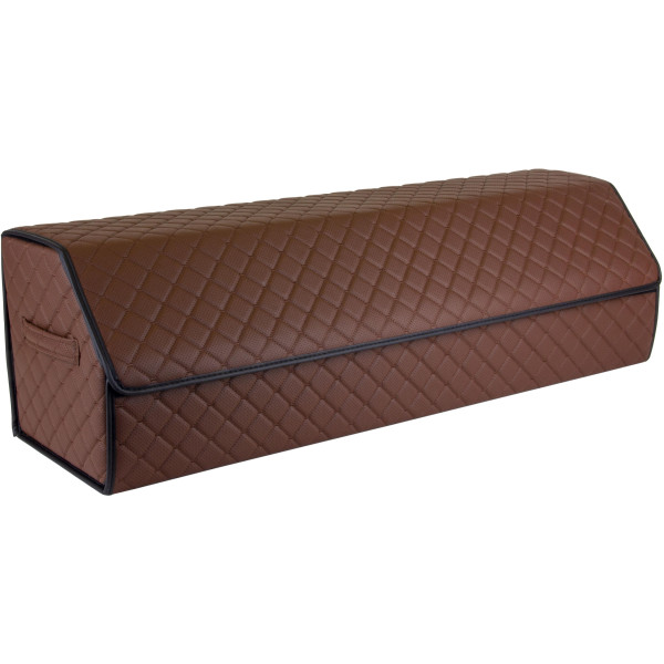 EVAtech Kofferraum-Organizer ECO XXL 30x30x100 cm - braun / schwarze Kanten / braune Nähte / schwarzes Innenleben
