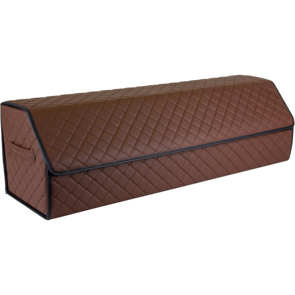 EVAtech Kofferraum-Organizer ECO XXL 30x30x100 cm - braun / schwarze Kanten / braune Nähte / rotes Innenleben