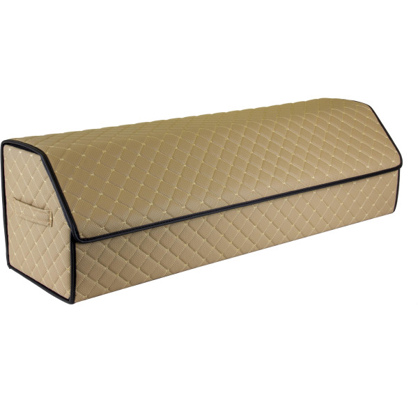 EVAtech Kofferraum-Organizer ECO XXL 30x30x100 cm - beige / schwarze Kanten / beigefarbene Nähte / schwarzes Innenleben