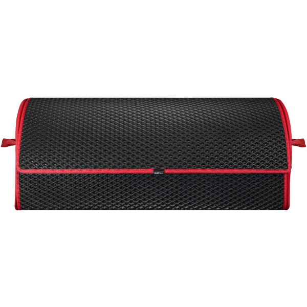 EVAtech Kofferraum-Organizer PRO L 32x75x30 cm - schwarz / rote Kanten
