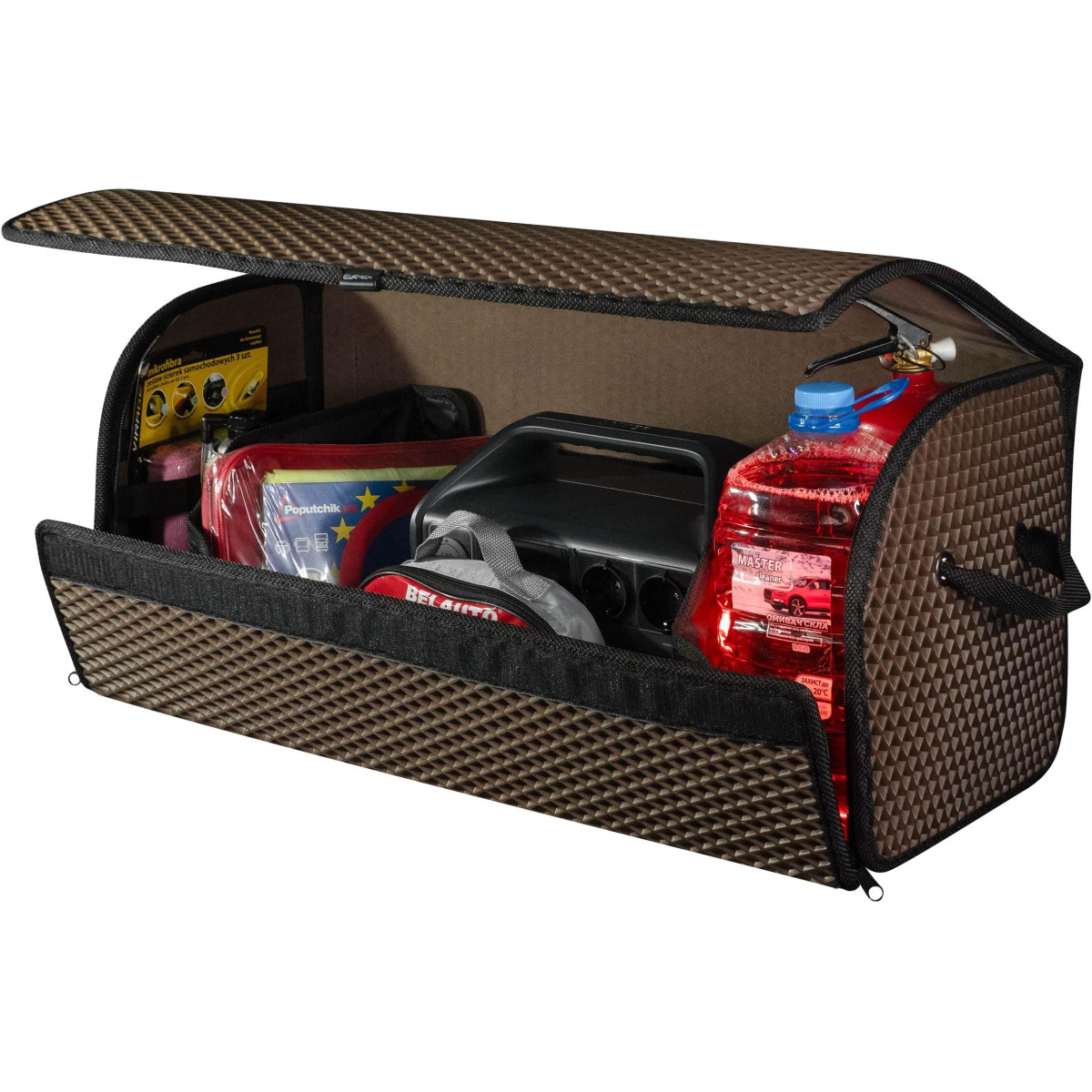 EVAtech Kofferraum-Organizer PRO L 32x75x30 cm - braun / schwarze Kanten EVAtech Kofferraum-Organizer PRO L 32x75x30 cm - braun / schwarze Kanten