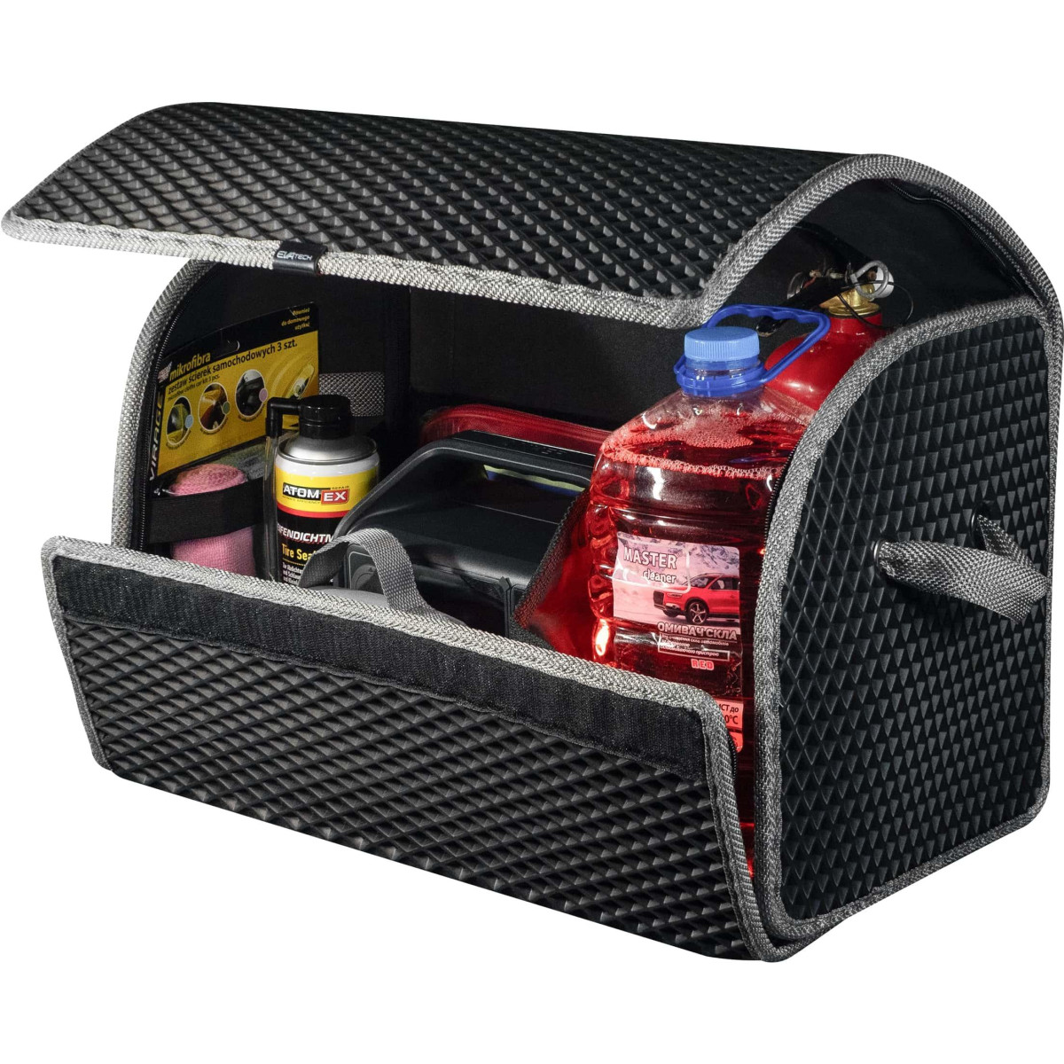EVAtech Kofferraum-Organizer PRO M 32x50x30 cm - schwarz / graue Kanten EVAtech Kofferraum-Organizer PRO M 32x50x30 cm - schwarz / graue Kanten