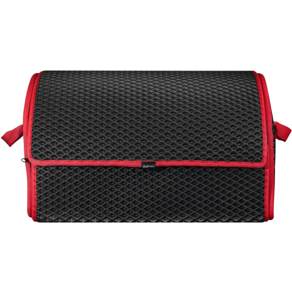 EVAtech Kofferraum-Organizer PRO M 32x50x30 cm - schwarz / rote Kanten