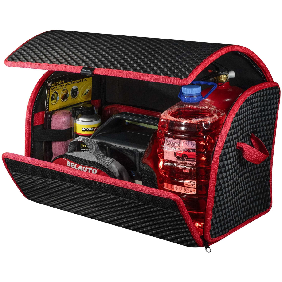 EVAtech Kofferraum-Organizer PRO M 32x50x30 cm - schwarz / rote Kanten EVAtech Kofferraum-Organizer PRO M 32x50x30 cm - schwarz / rote Kanten