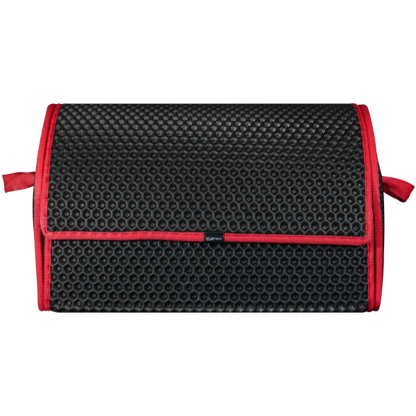 EVAtech Kofferraum-Organizer PRO M 32x50x30 cm - schwarz / rote Kanten