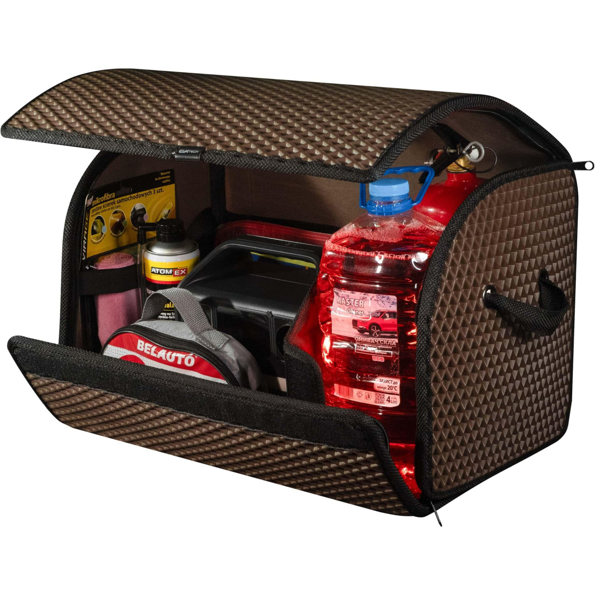 EVAtech Kofferraum-Organizer PRO M 32x50x30 cm - braun / schwarze Kanten EVAtech Kofferraum-Organizer PRO M 32x50x30 cm - braun / schwarze Kanten