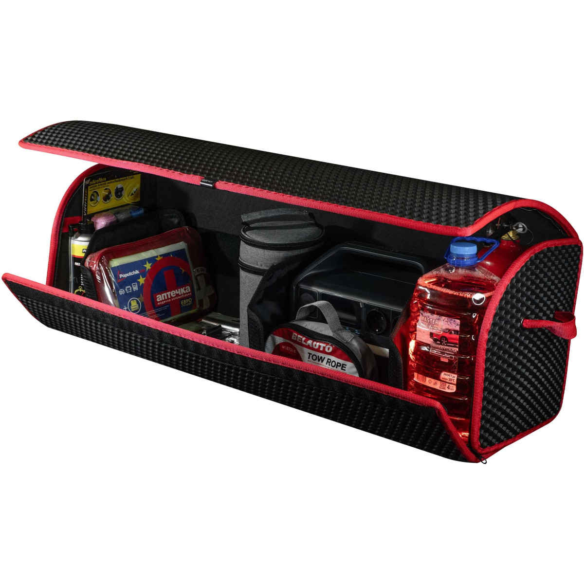 EVAtech Kofferraum-Organizer PRO XL 32x100x30 cm - schwarz / rote Kanten EVAtech Kofferraum-Organizer PRO XL 32x100x30 cm - schwarz / rote Kanten