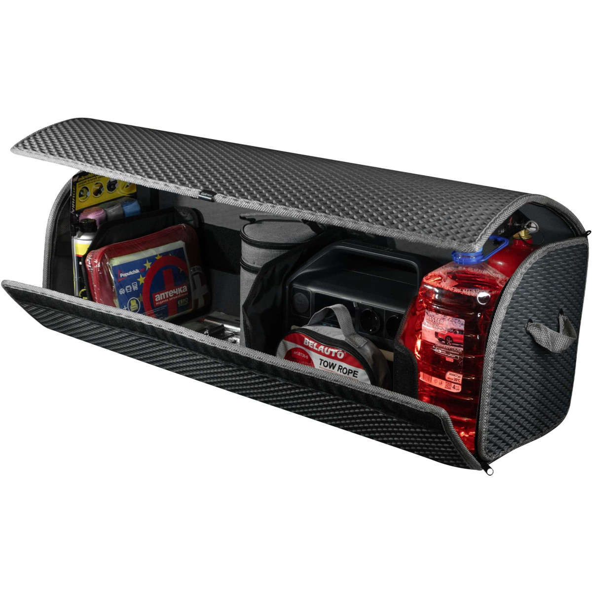 EVAtech Kofferraum-Organizer PRO XL 32x100x30 cm - grau / rote Kanten EVAtech Kofferraum-Organizer PRO XL 32x100x30 cm - grau / rote Kanten