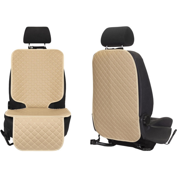 EVAtech ECO Autositzschutz-Set - beige / beigefarbene Kanten / beigefarbene Nähte
