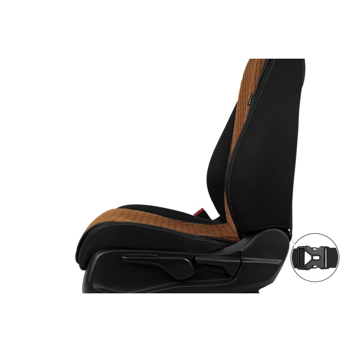 EVAtech Basic Autositzbezüge, 2 Stk. - braun / schwarze Kanten / braune Nähte EVAtech Basic Autositzbezüge, 2 Stk. - braun / schwarze Kanten / braune Nähte
