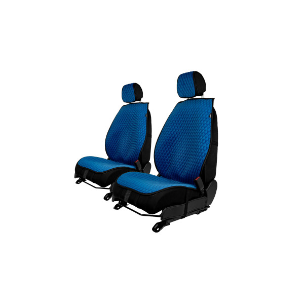 EVAtech PRO Autositzbezüge, 2 Stk. - blau / schwarze Kanten / blaue Nähte