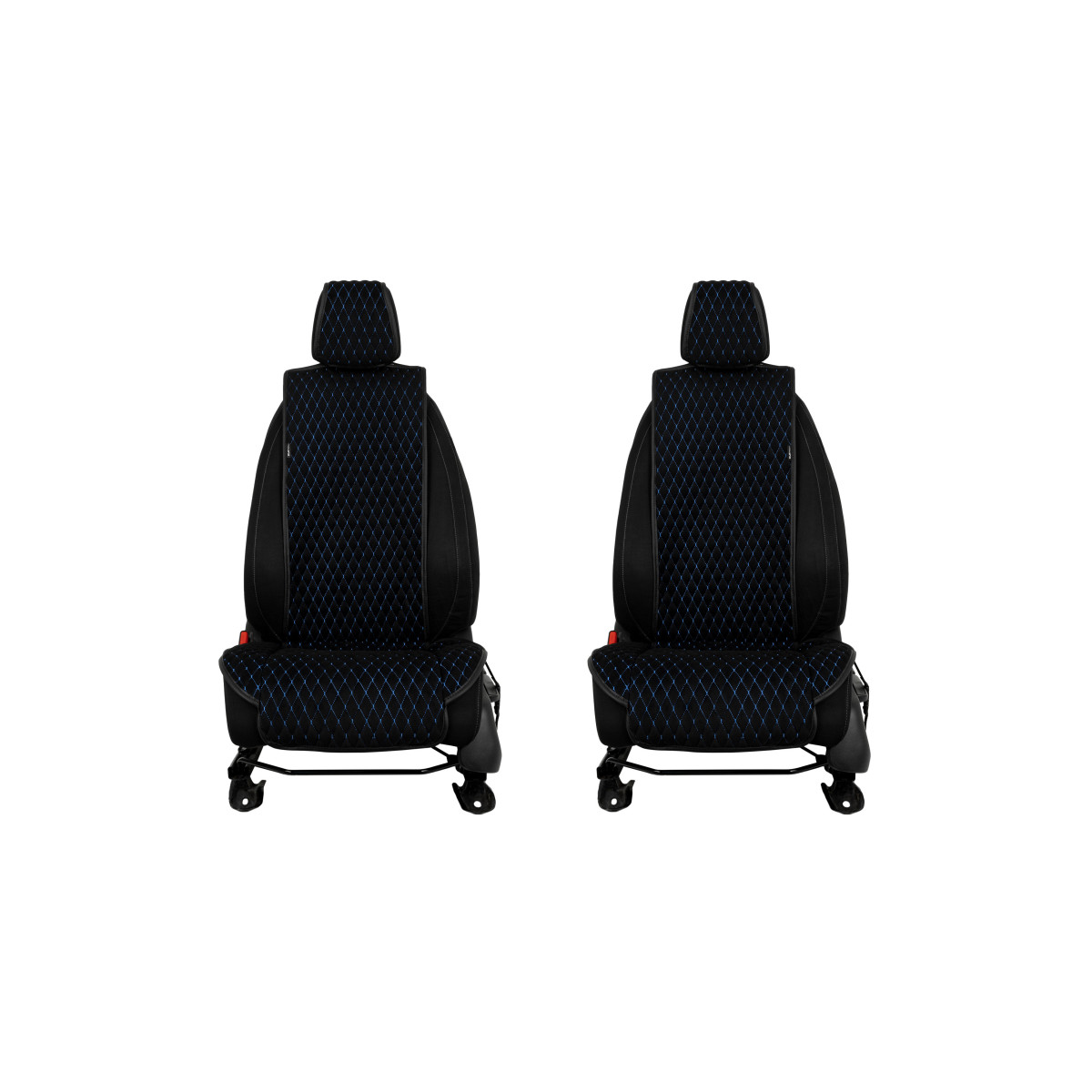 EVAtech Standard Autositzbezüge, 2 Stk. - schwarz / schwarze Kanten / blaue Nähte EVAtech Standard Autositzbezüge, 2 Stk. - schwarz / schwarze Kanten / blaue Nähte