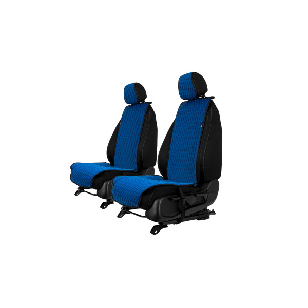 EVAtech Standard Autositzbezüge, 2 Stk. - blau / schwarze Kanten / blaue Nähte