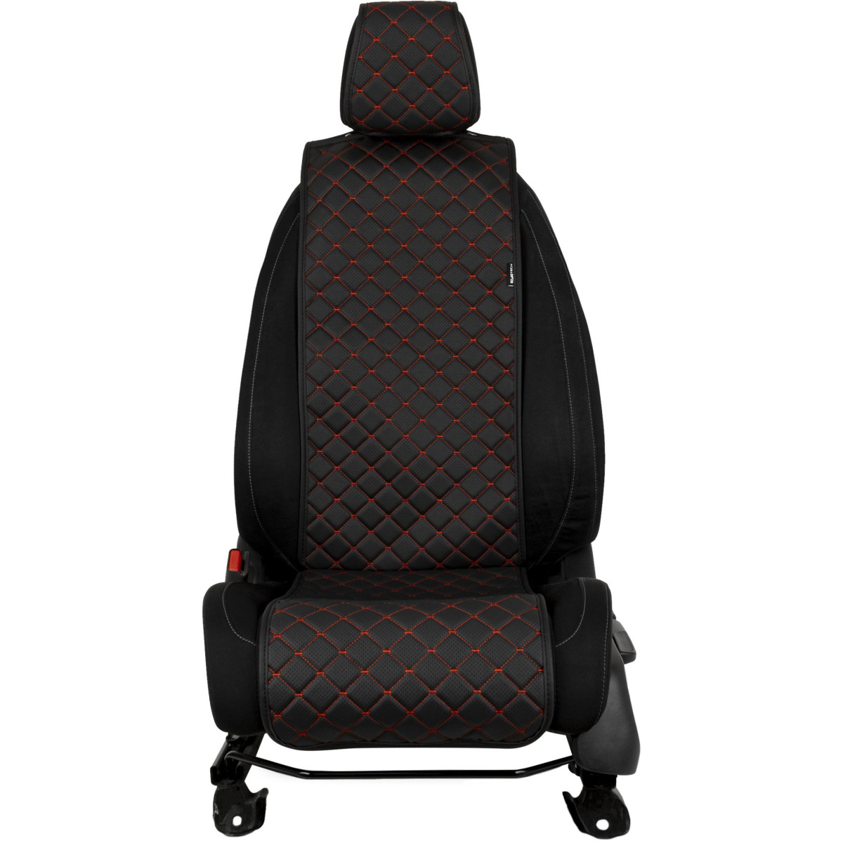 EVAtech ECO Basic Autositzbezug, 1 Stk. - schwarz / schwarze Kanten / rote Nähte EVAtech ECO Basic Autositzbezug, 1 Stk. - schwarz / schwarze Kanten / rote Nähte