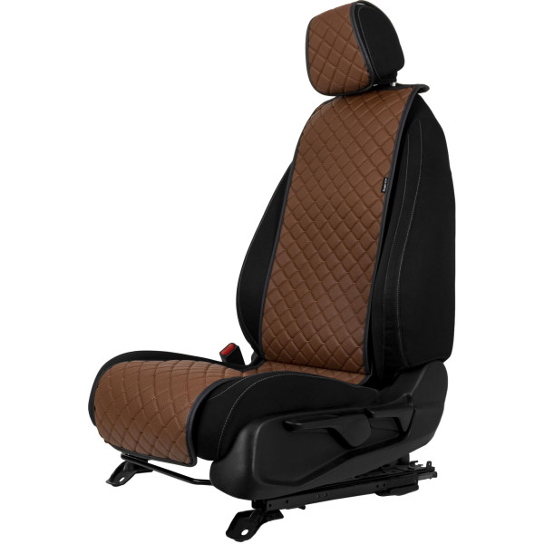 EVAtech ECO Basic Autositzbezug, 1 Stk. - braun / schwarze Kanten / braune Nähte EVAtech ECO Basic Autositzbezug, 1 Stk. - braun / schwarze Kanten / braune Nähte
