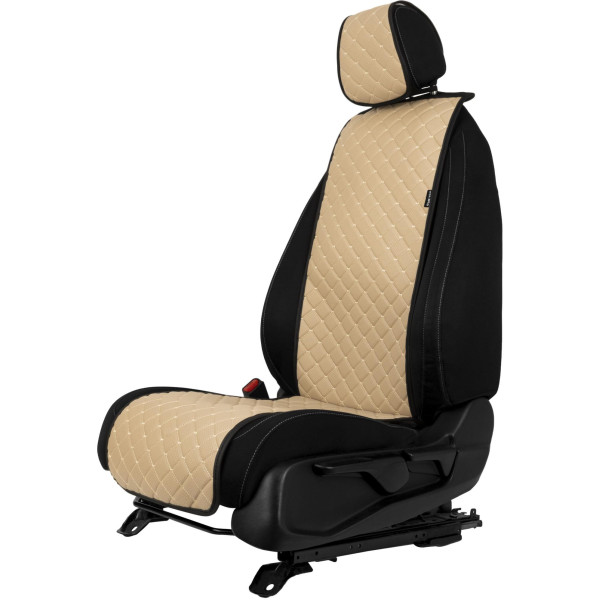 EVAtech ECO Basic Autositzbezug, 1 Stk. - beige / schwarze Kanten / beigefarbene Nähte EVAtech ECO Basic Autositzbezug, 1 Stk. - beige / schwarze Kanten / beigefarbene Nähte