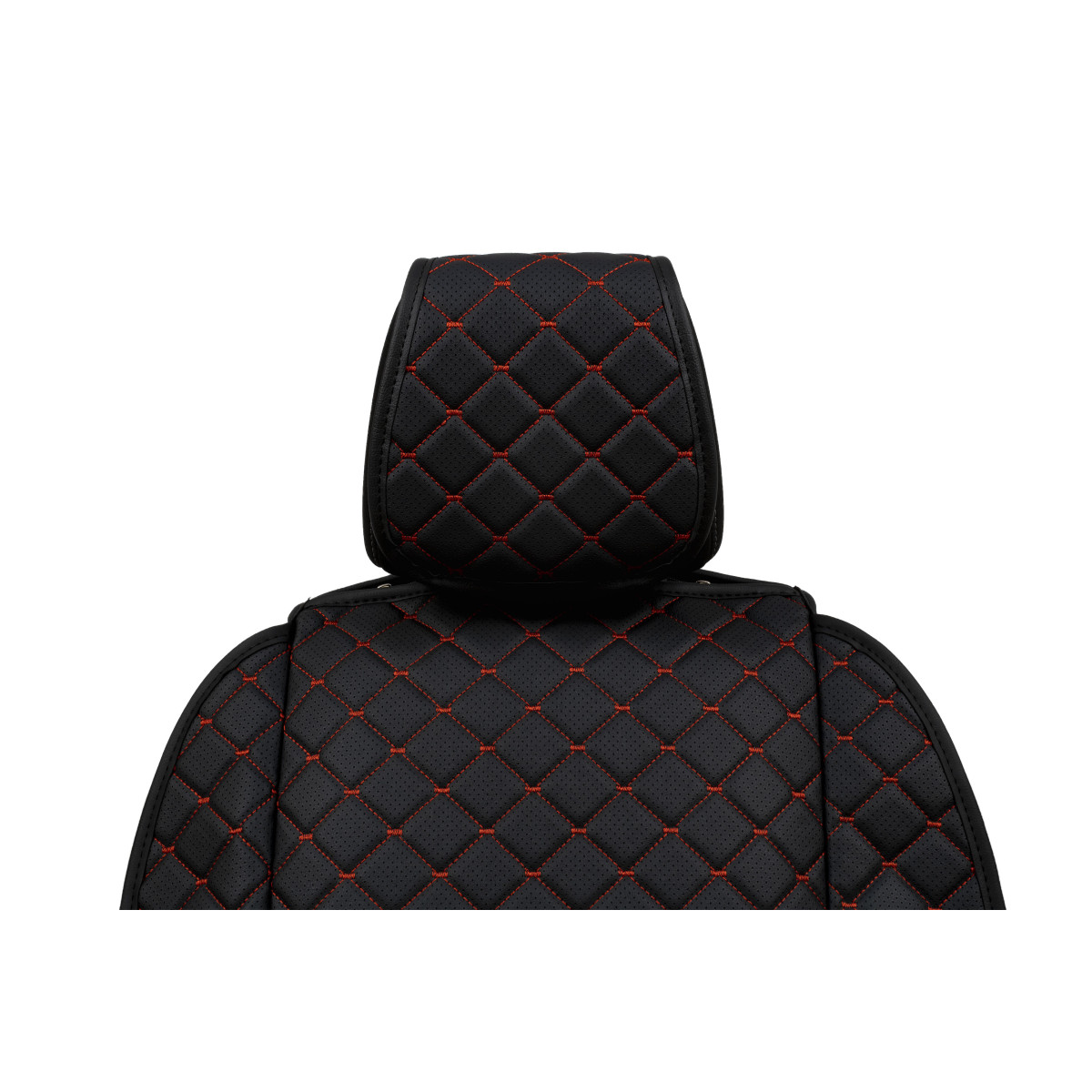 EVAtech ECO Max Autositzbezug, 1 Stk. - schwarz / schwarze Kanten / rote Nähte