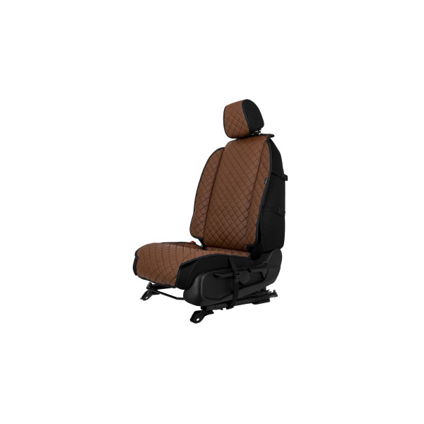 EVAtech ECO Max Autositzbezug, 1 Stk. - braun / schwarze Kanten / braune Nähte
