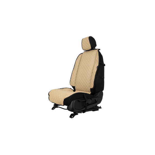 EVAtech ECO Max Autositzbezug, 1 Stk. - beige / schwarze Kanten / beigefarbene Nähte