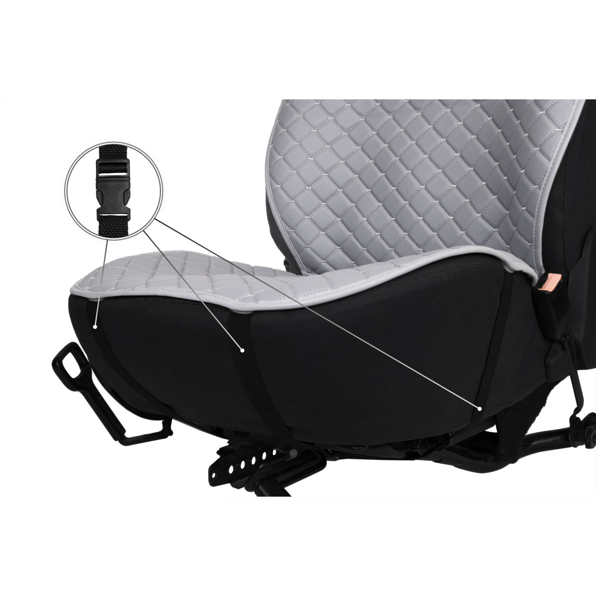 EVAtech ECO PRO Autositzbezug, 1 Stk. - grau / graue Kanten / graue Nähte