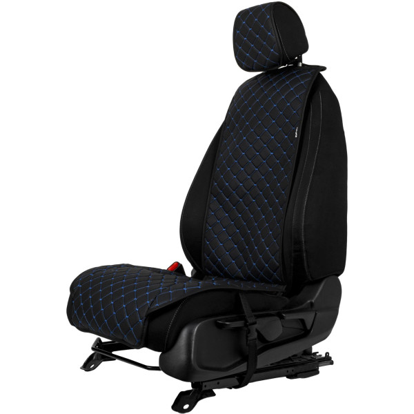 EVAtech ECO Standard Autositzbezug, 1 Stk.  - schwarz / schwarze Kanten / blaue Nähte