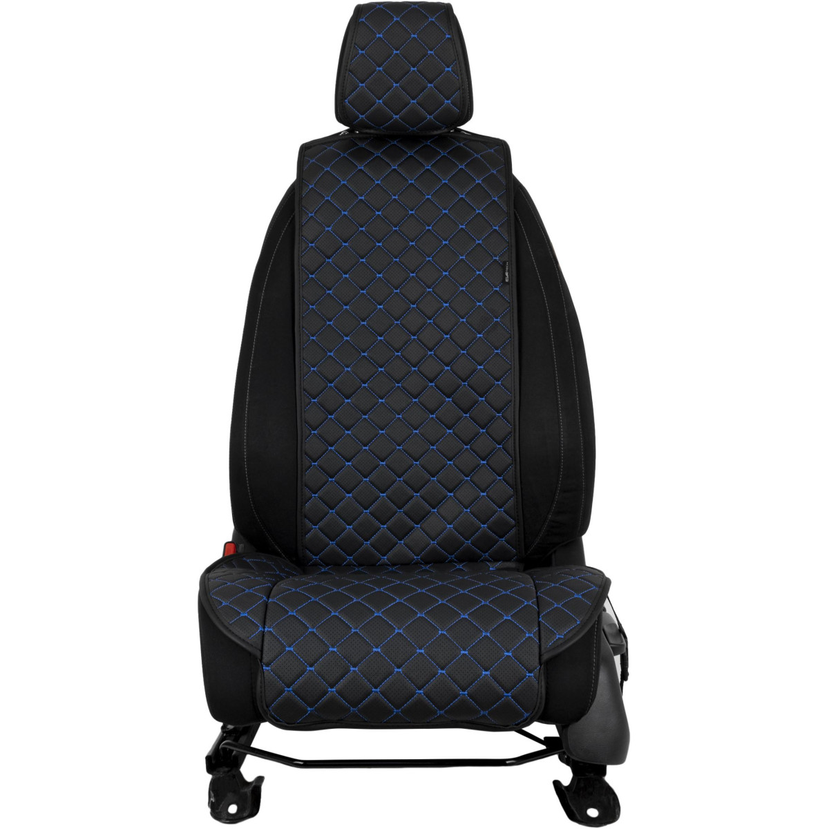 EVAtech ECO Standard Autositzbezug, 1 Stk. - schwarz / schwarze Kanten / blaue Nähte EVAtech ECO Standard Autositzbezug, 1 Stk. - schwarz / schwarze Kanten / blaue Nähte