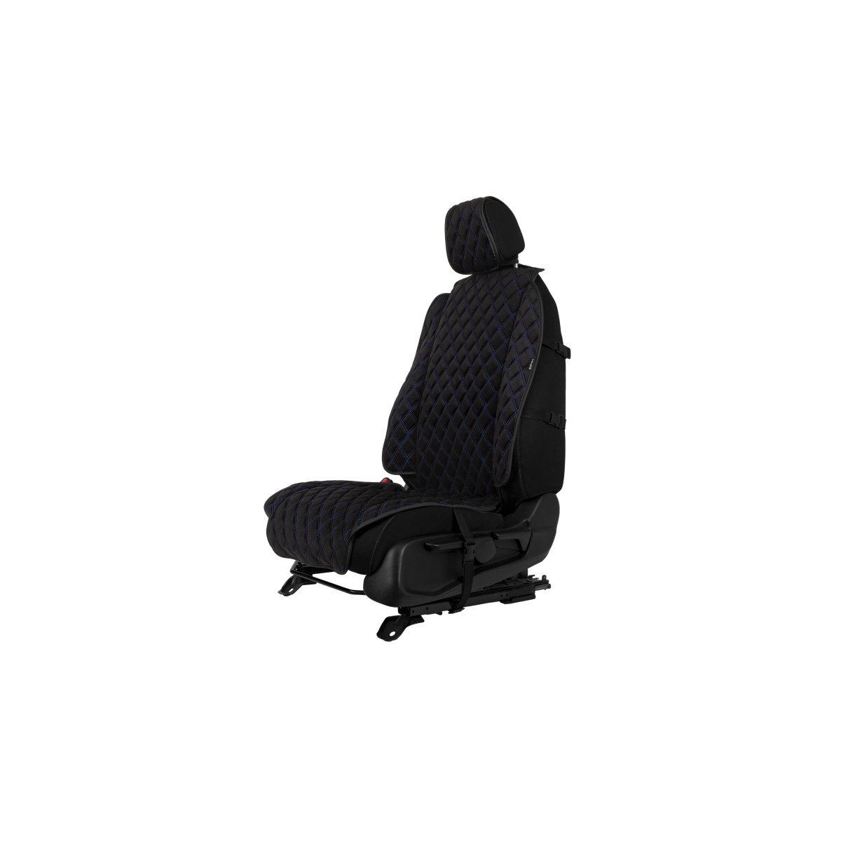 EVAtech Max Autositzbezug, 1 Stk. - schwarz / schwarze Kanten / blaue Nähte EVAtech Max Autositzbezug, 1 Stk. - schwarz / schwarze Kanten / blaue Nähte