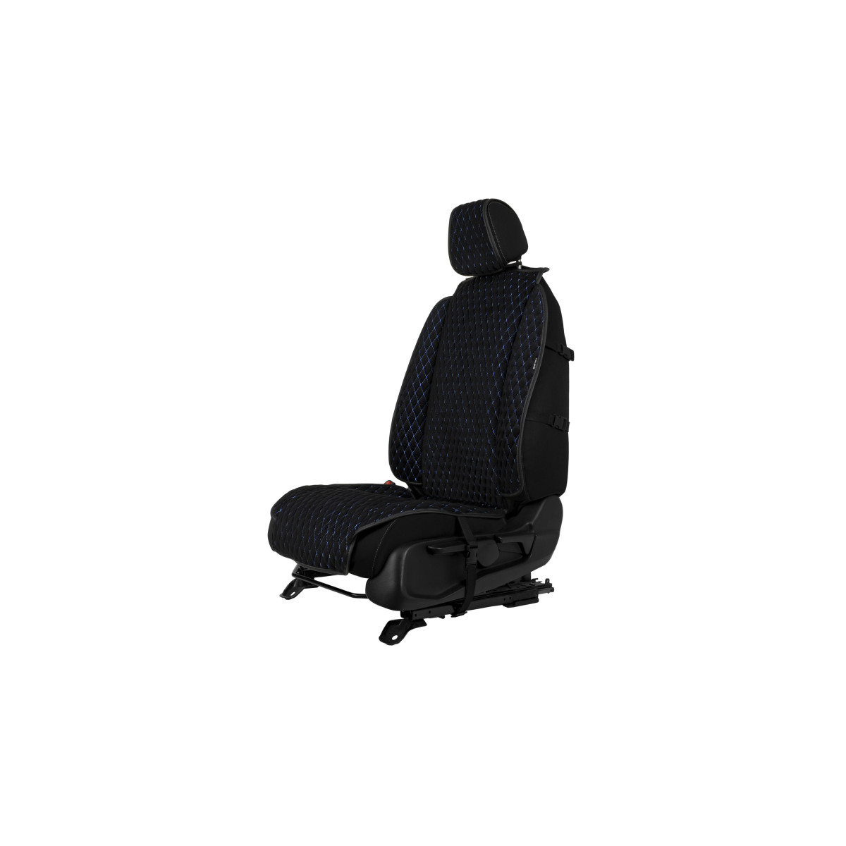 EVAtech Max Autositzbezug, 1 Stk. - schwarz / schwarze Kanten / blaue Nähte EVAtech Max Autositzbezug, 1 Stk. - schwarz / schwarze Kanten / blaue Nähte