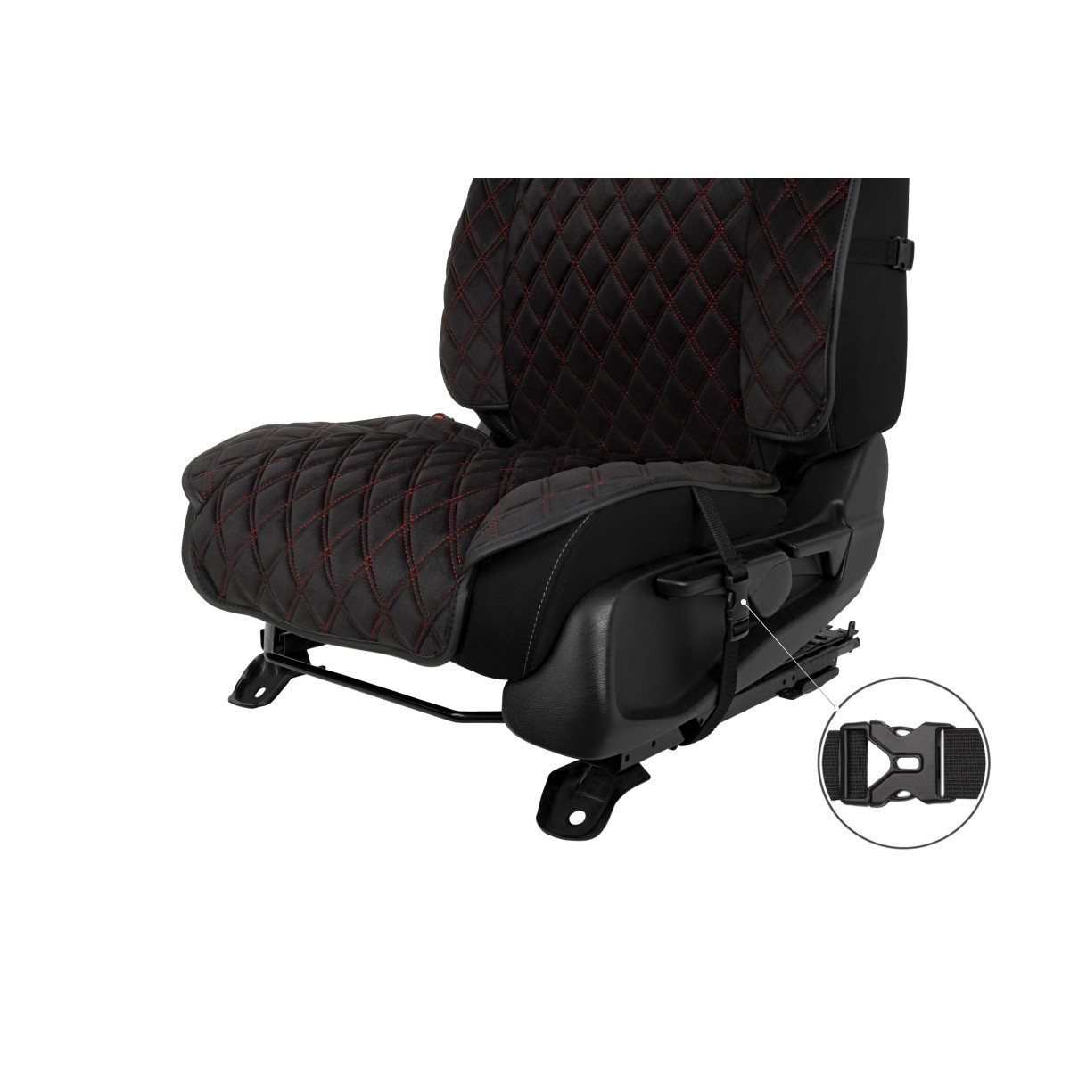 EVAtech Max Autositzbezug, 1 Stk. - schwarz / schwarze Kanten / rote Nähte EVAtech Max Autositzbezug, 1 Stk. - schwarz / schwarze Kanten / rote Nähte