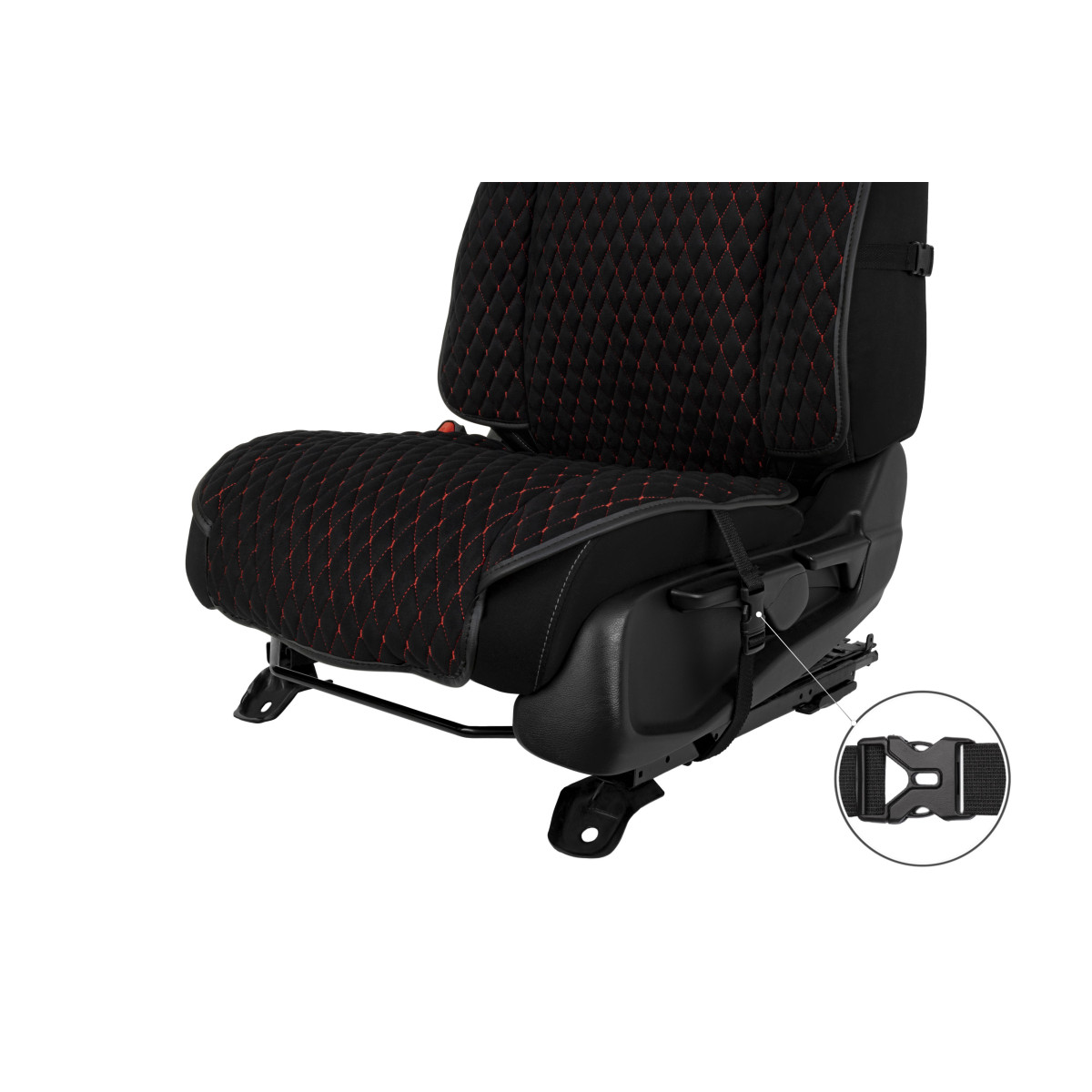 EVAtech Max Autositzbezug, 1 Stk. - schwarz / schwarze Kanten / rote Nähte EVAtech Max Autositzbezug, 1 Stk. - schwarz / schwarze Kanten / rote Nähte