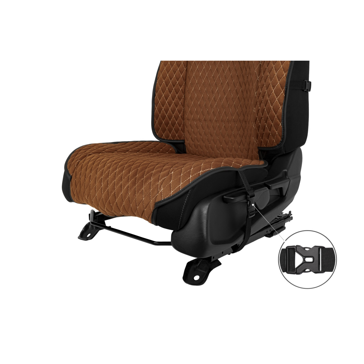 EVAtech Max Autositzbezug, 1 Stk. - braun / schwarze Kanten / braune Nähte EVAtech Max Autositzbezug, 1 Stk. - braun / schwarze Kanten / braune Nähte