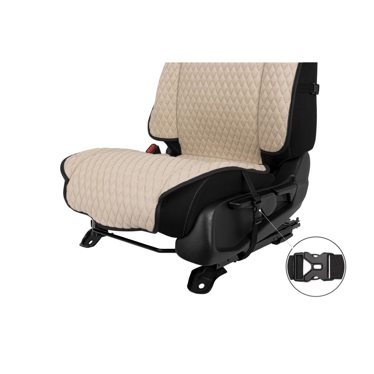 EVAtech Max Autositzbezug, 1 Stk. - beige / schwarze Kanten / beigefarbene Nähte EVAtech Max Autositzbezug, 1 Stk. - beige / schwarze Kanten / beigefarbene Nähte