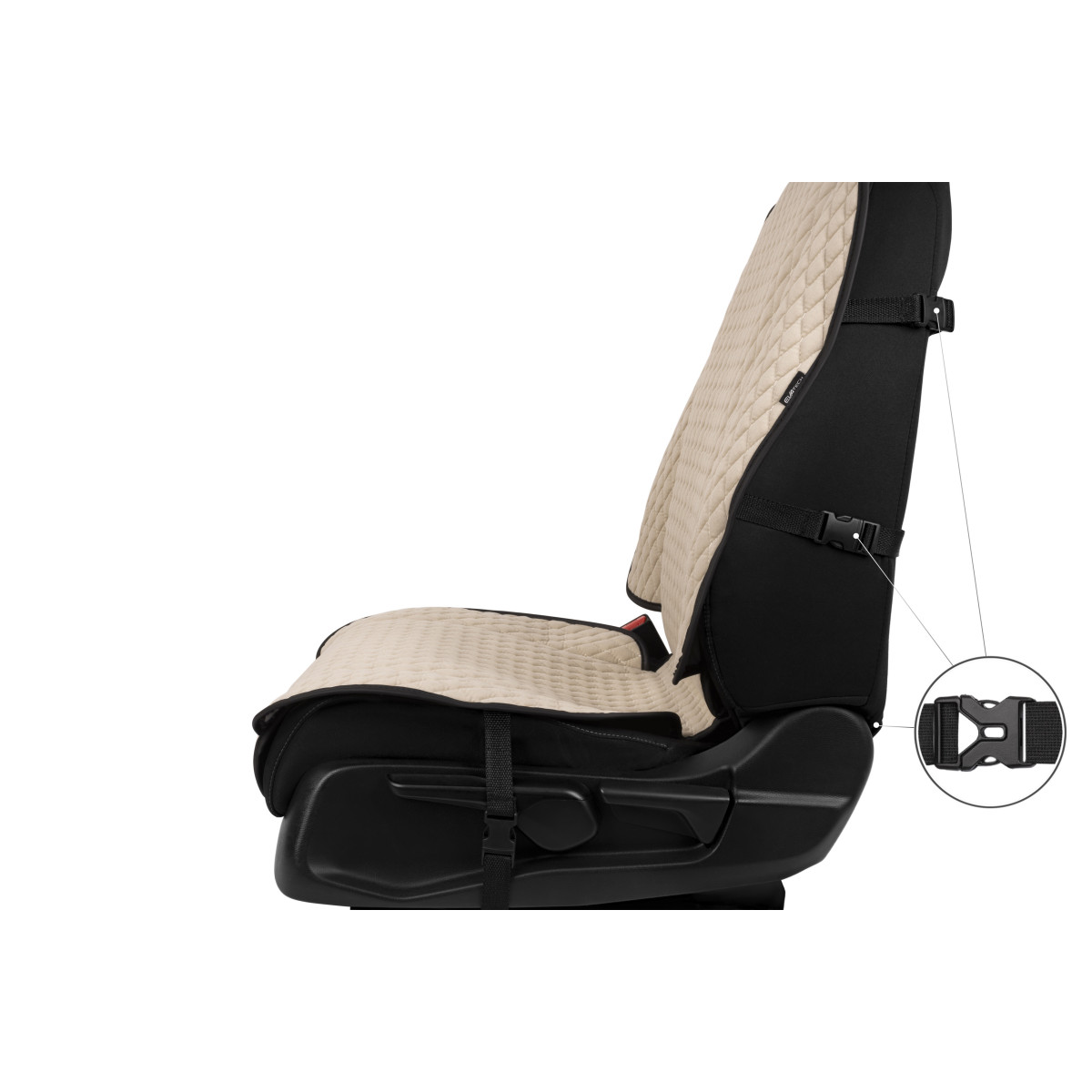 EVAtech Max Autositzbezug, 1 Stk. - beige / schwarze Kanten / beigefarbene Nähte EVAtech Max Autositzbezug, 1 Stk. - beige / schwarze Kanten / beigefarbene Nähte