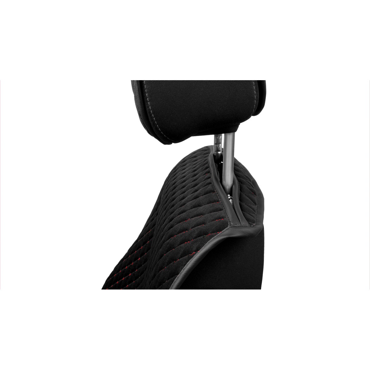 EVAtech PRO Autositzbezug, 1 Stk. - schwarz / schwarze Kanten / rote Nähte