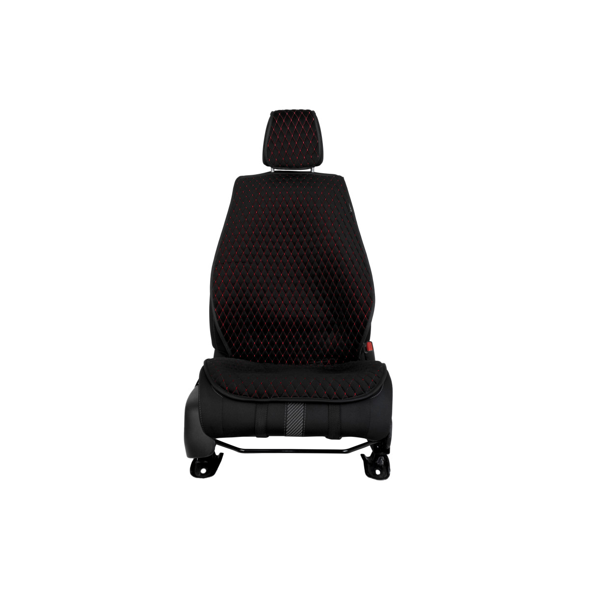 EVAtech PRO Autositzbezug, 1 Stk. - schwarz / schwarze Kanten / rote Nähte