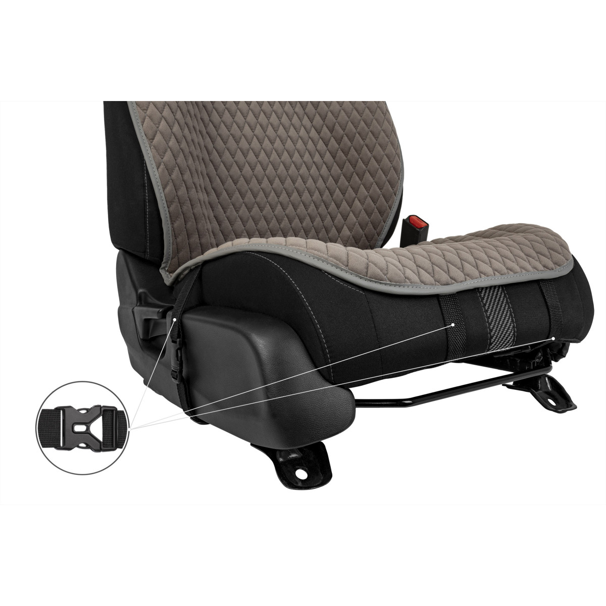 EVAtech PRO Autositzbezug, 1 Stk. - grau / graue Kanten / graue Nähte EVAtech PRO Autositzbezug, 1 Stk. - grau / graue Kanten / graue Nähte