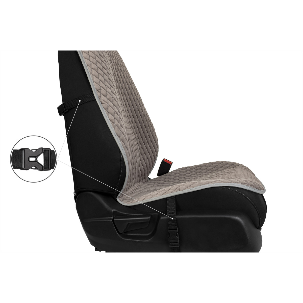 EVAtech PRO Autositzbezug, 1 Stk. - grau / graue Kanten / graue Nähte EVAtech PRO Autositzbezug, 1 Stk. - grau / graue Kanten / graue Nähte