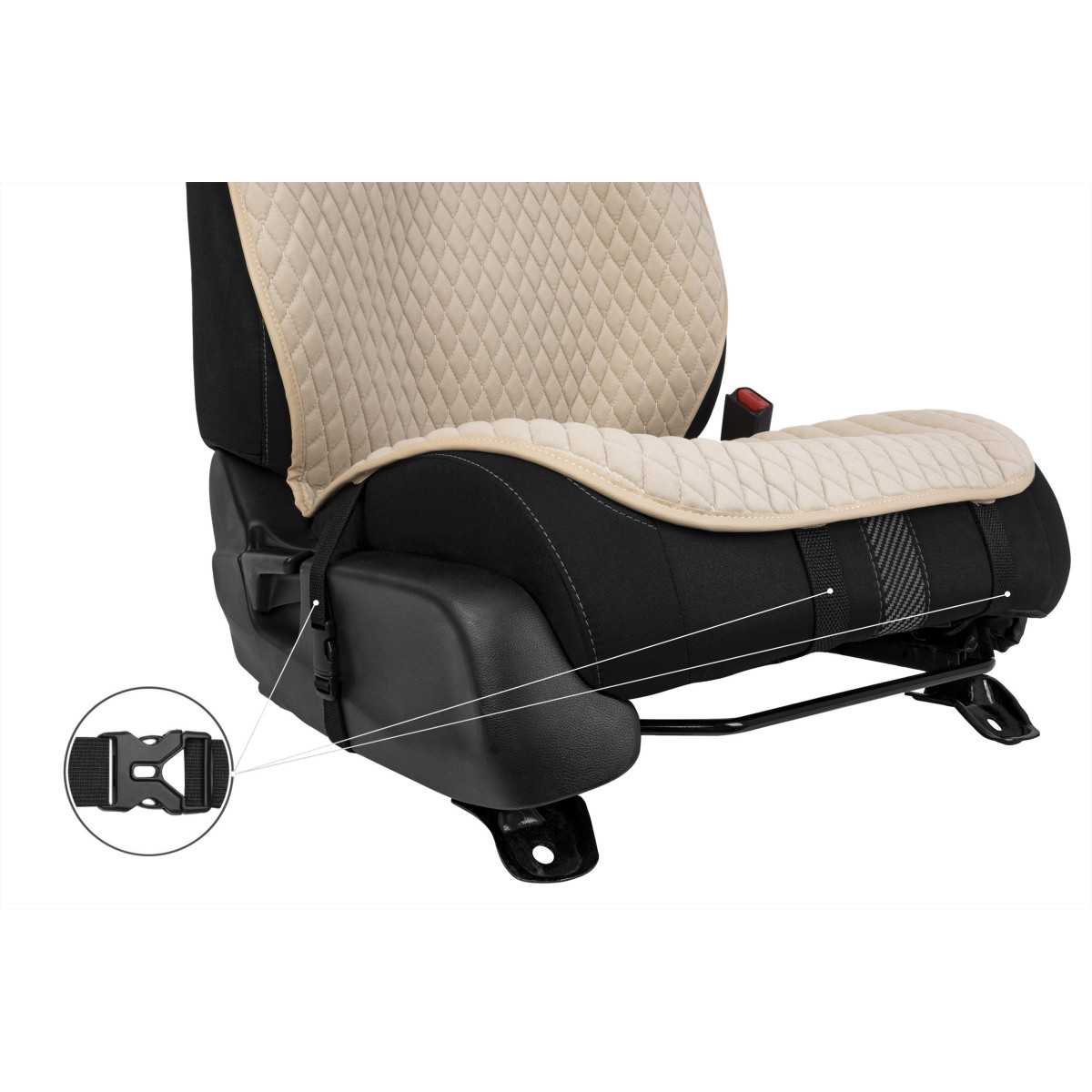 EVAtech PRO Autositzbezug, 1 Stk. - beige / beigefarbene Kanten / beigefarbene Nähte